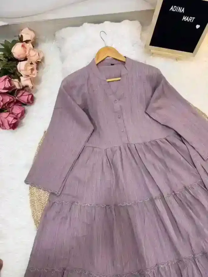 Solid leyar frock - Image 3