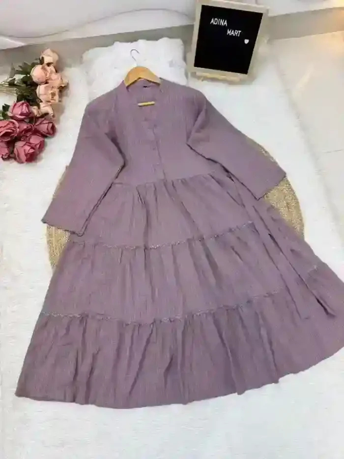 Solid leyar frock - Image 2