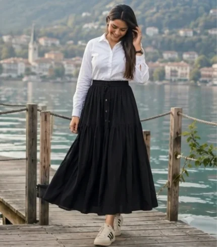 crepe georgette skirt